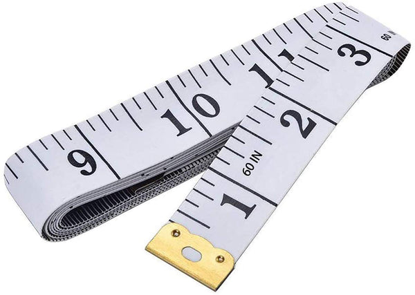 Soft Tape Measure Double Scale Body Sewing Flexible Ruler for Weight Loss Medical Measurement Tailor Craft Vinyl Ruler, Has Centimetre on Reverse Side 60-Inch（White）